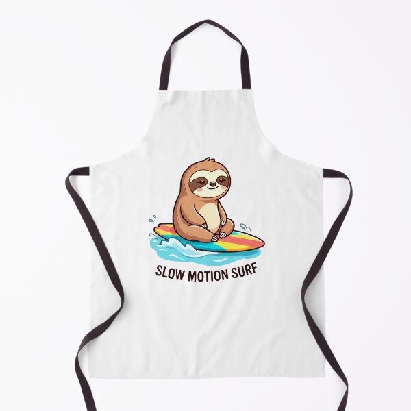 Item preview, Cute Sloth Surfing Kawaii "Slow Motion Surf" Pun Art designed and sold by Tiny-roar-studio.