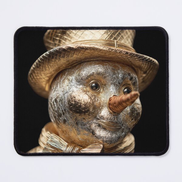Item preview, Golden Snowman Winter Design – Luxury Christmas Snowman Illustration 2 designed and sold by WordPlayStudio.