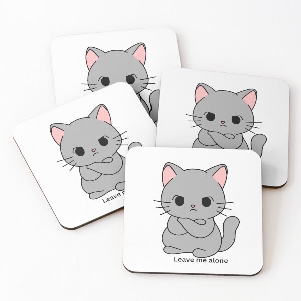 Item preview, Cute Angry Cat “Leave Me Alone” Kawaii Attitude Cat Design designed and sold by CozyMomDesigns.