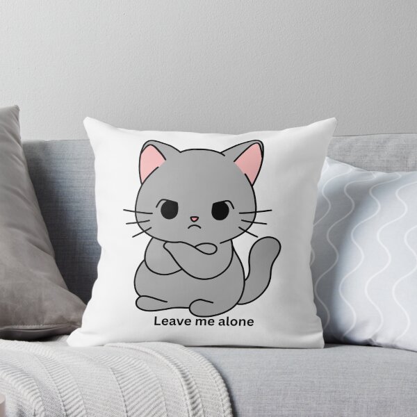 Item preview, Cute Angry Cat “Leave Me Alone” Kawaii Attitude Cat Design designed and sold by CozyMomDesigns.