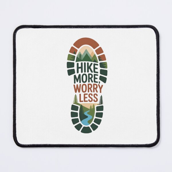 Item preview, Hike More Worry Less Boot Print Nature Hiking Design designed and sold by RALYSHOP.