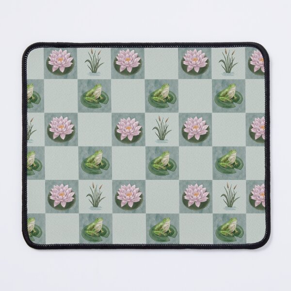 Item preview, Frog and Lily Pad Checkered Pattern designed and sold by Lauren Ullrich.