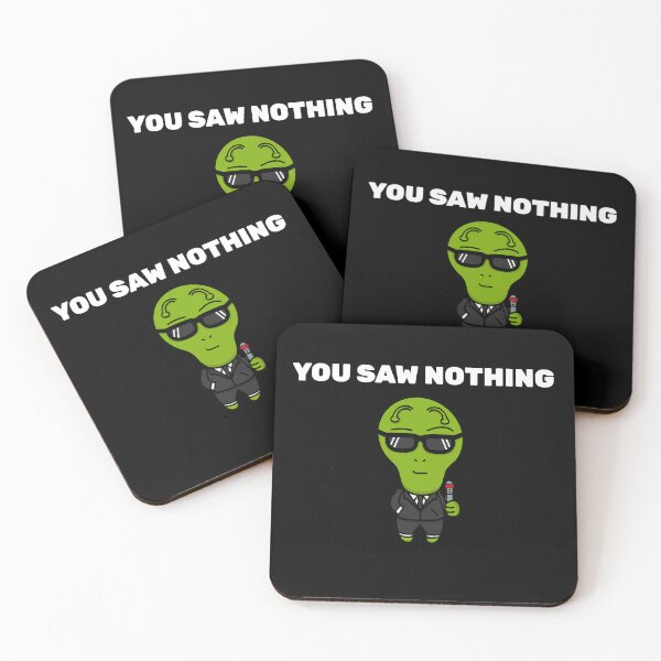 Item preview, Cute Alien Agent You Saw Nothing Funny UFO Sci Fi Cartoon designed and sold by Bored Imagination .