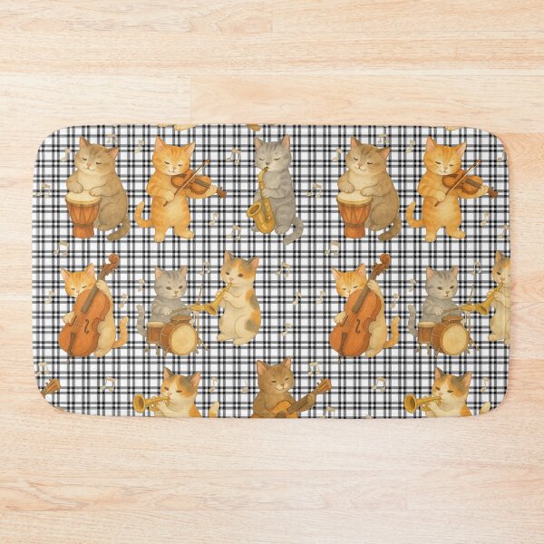 Item preview, Caro Pattern with Rockin' Cats Band designed and sold by Marwamay.
