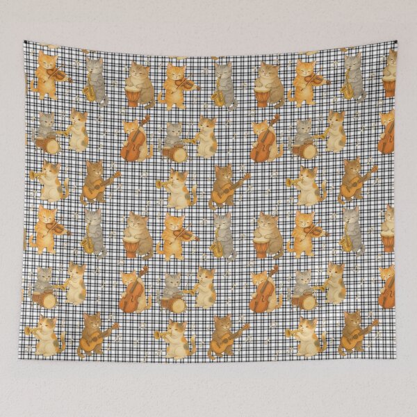 Item preview, Caro Pattern with Rockin' Cats Band designed and sold by Marwamay.
