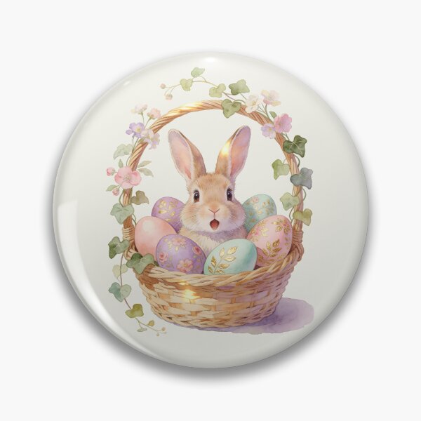 Item preview, Easter Bunny Basket With Pastel Eggs designed and sold by MythicCotton.