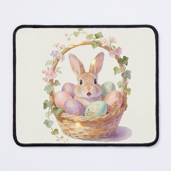 Item preview, Easter Bunny Basket With Pastel Eggs designed and sold by MythicCotton.
