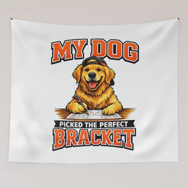 Item preview, My Dog Picked The Perfect Bracket Funny Basketball Dog Golden Retriever Sports Fan designed and sold by Ali-printshop.