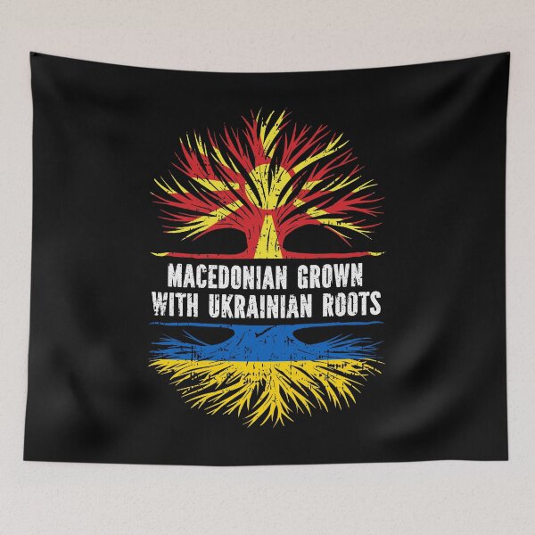 Item preview, Macedonian Grown with Ukrainian Roots Flag designed and sold by CosmoKitsch.