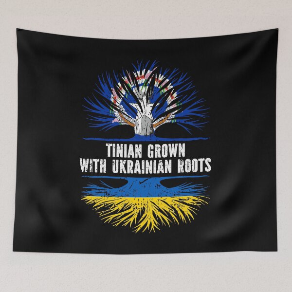 Item preview, Tinian Grown with Ukrainian Roots Flag designed and sold by CosmoKitsch.