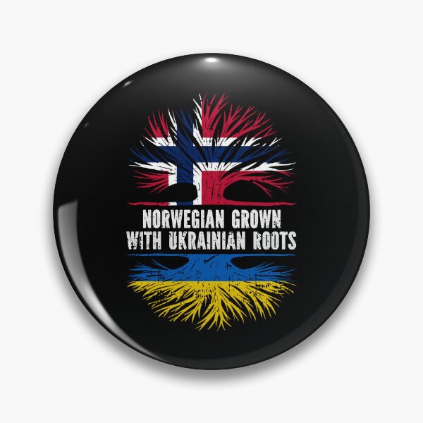 Item preview, Norwegian Grown with Ukrainian Roots Flag designed and sold by CosmoKitsch.