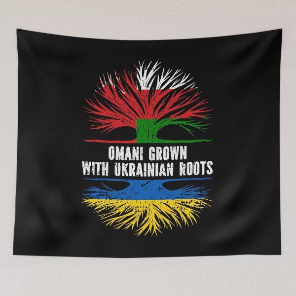 Item preview, Omani Grown with Ukrainian Roots Flag designed and sold by CosmoKitsch.