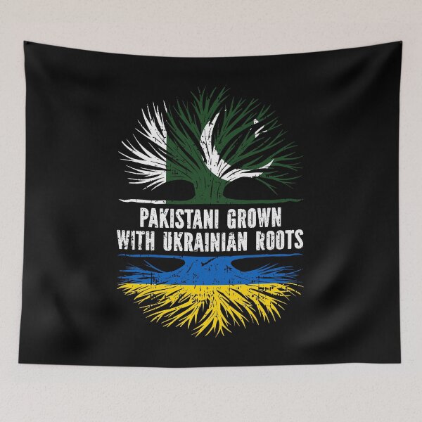 Item preview, Pakistani Grown with Ukrainian Roots Flag designed and sold by CosmoKitsch.