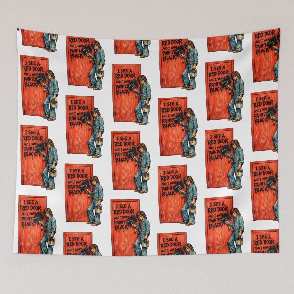 Item preview, Paint It Black Rolling Stones Parody – Sad Man Painting Red Door - Pop Art Design designed and sold by Donsean22.