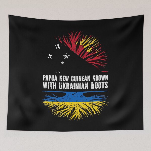 Item preview, Papua New Guinean Grown with Ukrainian Roots Flag designed and sold by CosmoKitsch.