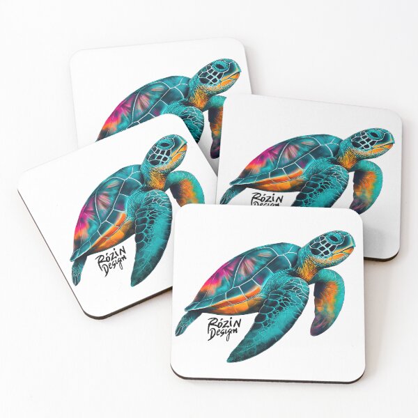 Item preview, Neon Sea Turtle Art – Colorful Ocean Turtle Digital Illustration designed and sold by Rozin-Design.