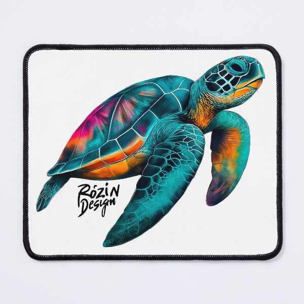 Item preview, Neon Sea Turtle Art – Colorful Ocean Turtle Digital Illustration designed and sold by Rozin-Design.