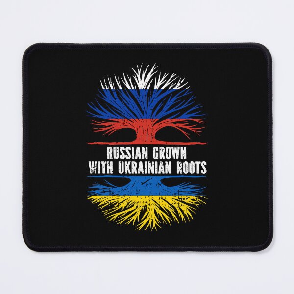Item preview, Russian Grown with Ukrainian Roots Flag designed and sold by CosmoKitsch.