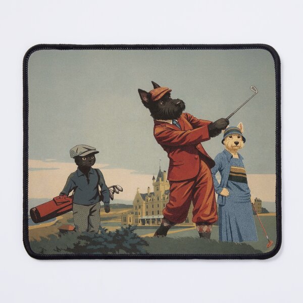 Item preview, Vintage Golf Travel Poster Cruden Bay Scottish Terrier designed and sold by CJChronicles.