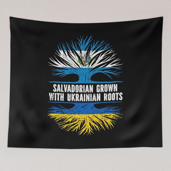 Item preview, Salvadorian Grown with Ukrainian Roots Flag designed and sold by CosmoKitsch.