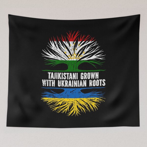 Item preview, Tajikistani Grown with Ukrainian Roots Flag designed and sold by CosmoKitsch.