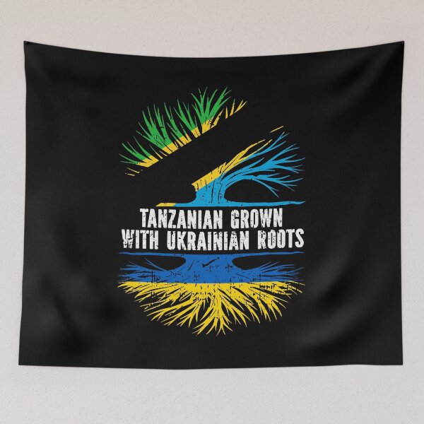 Item preview, Tanzanian Grown with Ukrainian Roots Flag designed and sold by CosmoKitsch.