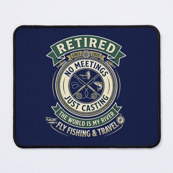 Item preview, Retired 2026 Fly Fishing & Travel - No Meetings Just Casting - Funny Fisherman Retirement Gift designed and sold by FarDesign.