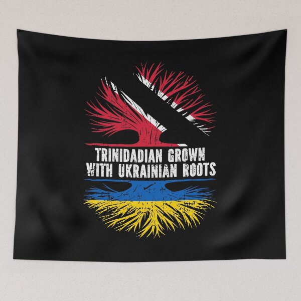 Item preview, Trinidadian Grown with Ukrainian Roots Flag designed and sold by CosmoKitsch.