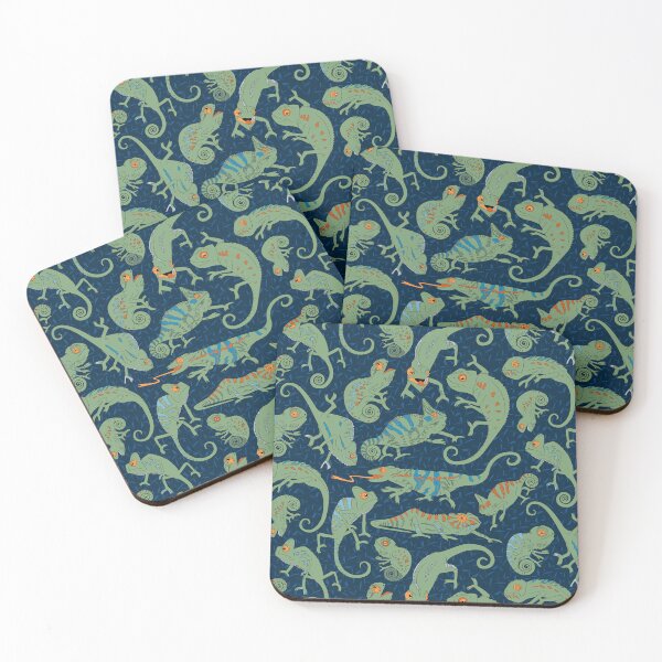 Item preview, quirky chameleons blue-green designed and sold by kobyakov.