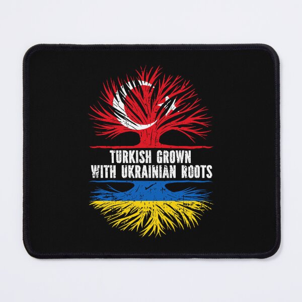 Item preview, Turkish Grown with Ukrainian Roots Flag designed and sold by CosmoKitsch.