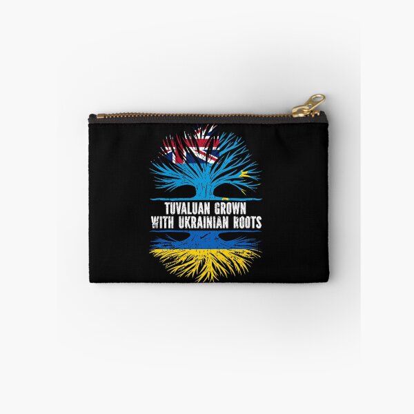 Item preview, Tuvaluan Grown with Ukrainian Roots Flag designed and sold by CosmoKitsch.