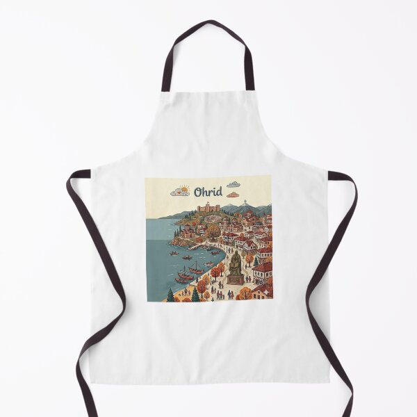 Item preview, Ohrid Dreamscape Illustration – Artistic View of Macedonia’s Pearl designed and sold by FlatlineArtCo.