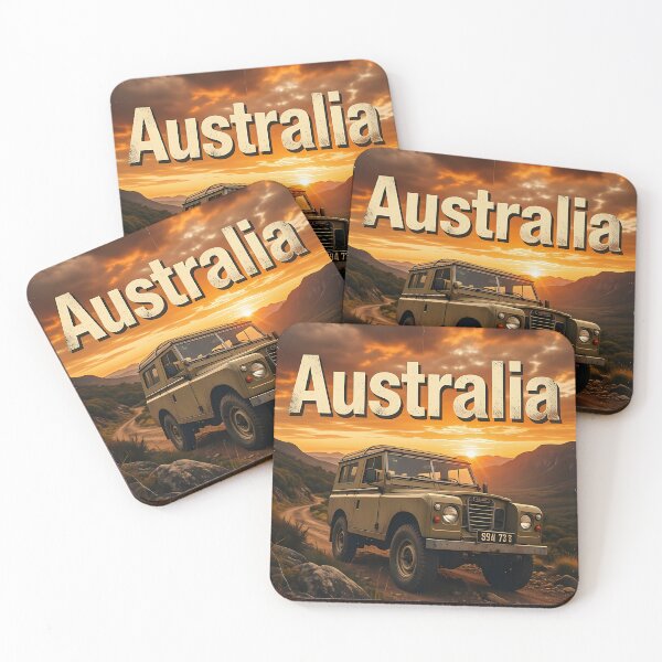 Item preview, Vintage Australia Off Road Adventure Sunset Travel Poster designed and sold by BorgSpareParts.