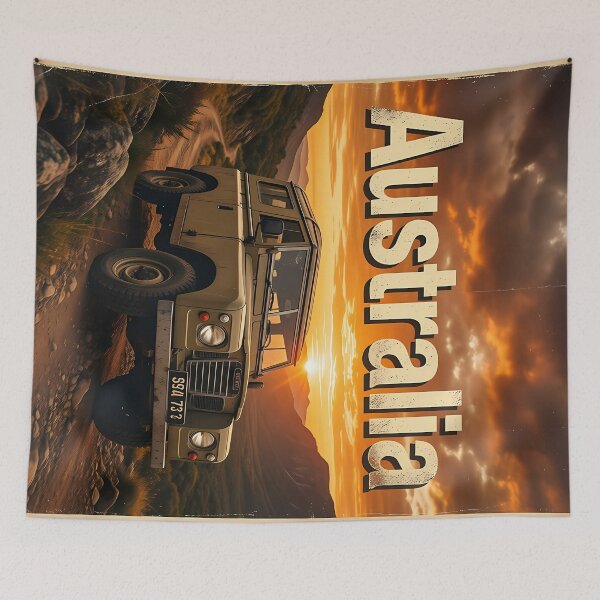Item preview, Vintage Australia Off Road Adventure Sunset Travel Poster designed and sold by BorgSpareParts.