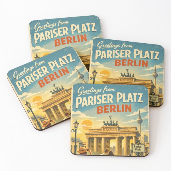 Item preview, Greetings from Pariser Platz – Berlin Vintage Travel Poster designed and sold by Earth Celebration Designs.