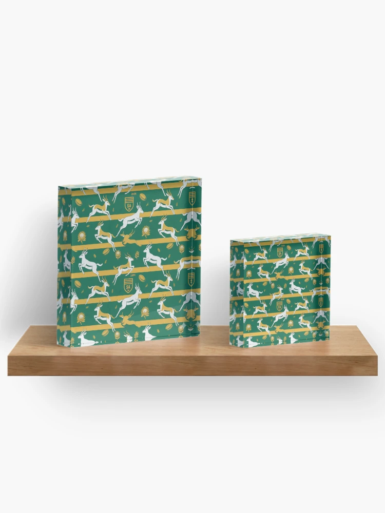 Thumbnail 3 of 5, Acrylic Block, Springboks Rugby Pattern designed and sold by SaltCraft.