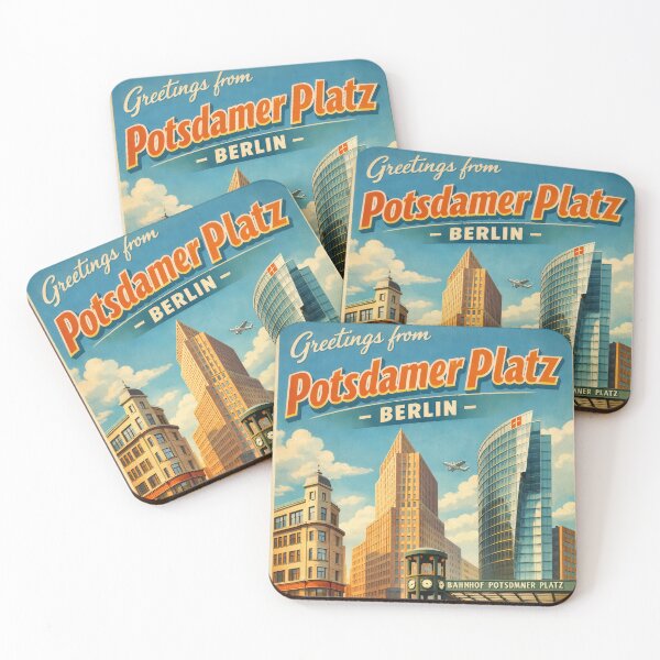 Item preview, Greetings from Potsdamer Platz – Berlin Vintage Travel Poster designed and sold by Earth Celebration Designs.