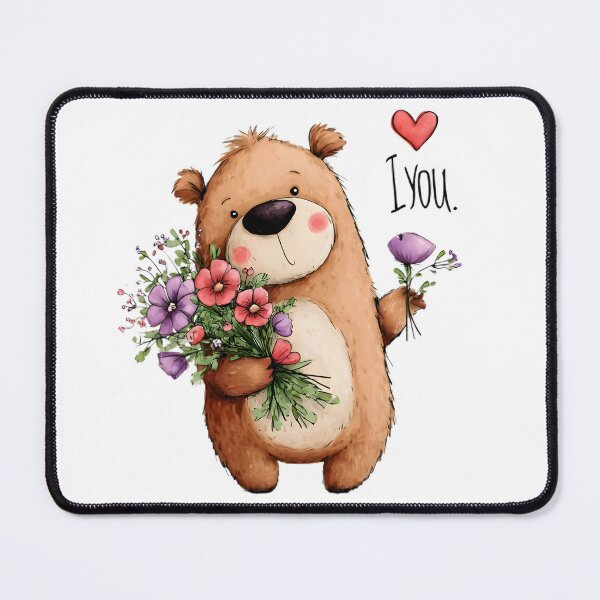 Item preview, Cute Bear with Flowers designed and sold by Retro Whimsy.