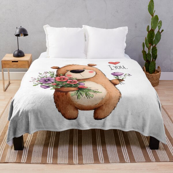 Item preview, Cute Bear with Flowers designed and sold by Retro Whimsy.