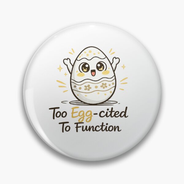 Item preview, Too Egg-cited To Function – Funny Easter Egg Minimal Art T-Shirt designed and sold by Line-Mood1⭐️⭐️⭐️⭐️⭐️.