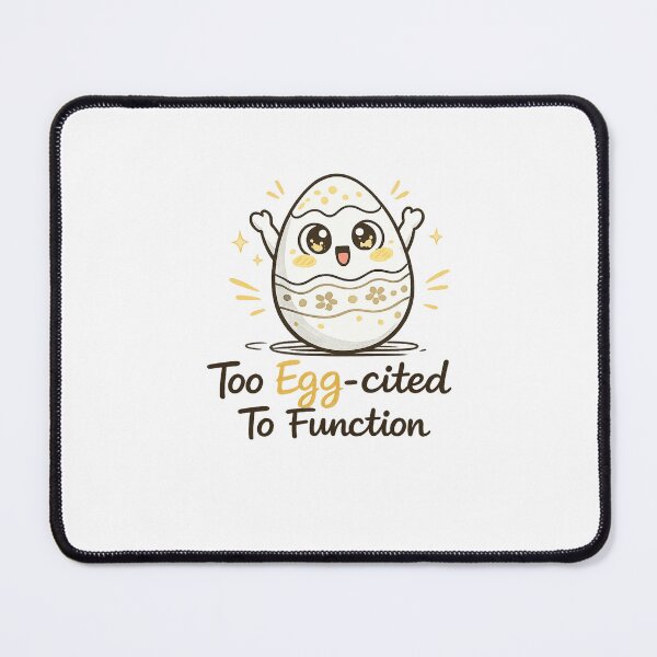 Item preview, Too Egg-cited To Function – Funny Easter Egg Minimal Art T-Shirt designed and sold by Line-Mood1⭐️⭐️⭐️⭐️⭐️.