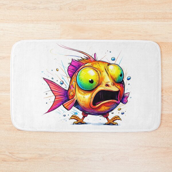 Item preview, Funny Fish with Chicken Feet – Weird Cartoon Art designed and sold by bambooks.tabooks.