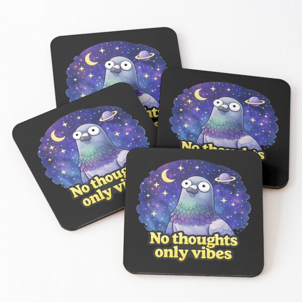 Item preview, No Thoughts Only Vibes Galaxy Pigeon Meme designed and sold by MonkiFlipp.