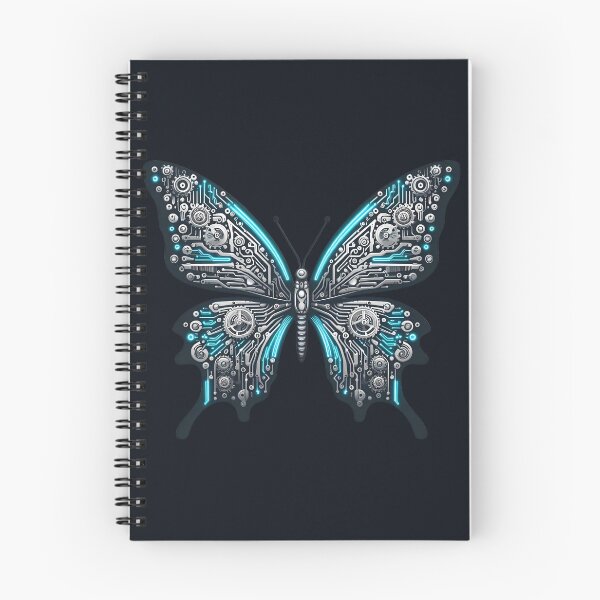 Item preview, Mechanical Butterfly – Cybernetic Monarch – Neon Silver Tech Art designed and sold by Phetuvov.