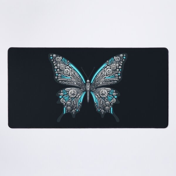 Item preview, Mechanical Butterfly – Cybernetic Monarch – Neon Silver Tech Art designed and sold by Phetuvov.