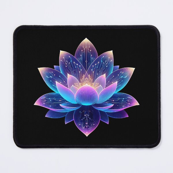 Item preview, Cyber Lotus Bloom – Neural Flower – Neon Botanical Mandala Art designed and sold by Phetuvov.