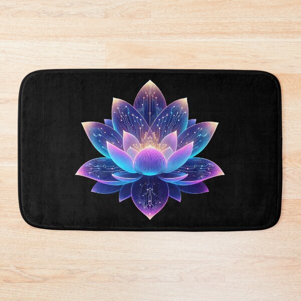 Item preview, Cyber Lotus Bloom – Neural Flower – Neon Botanical Mandala Art designed and sold by Phetuvov.