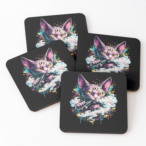 Item preview, Neon Graffiti Sphynx Cat Vaping – Colorful Street Art Design designed and sold by House of Taste Vape Designs.