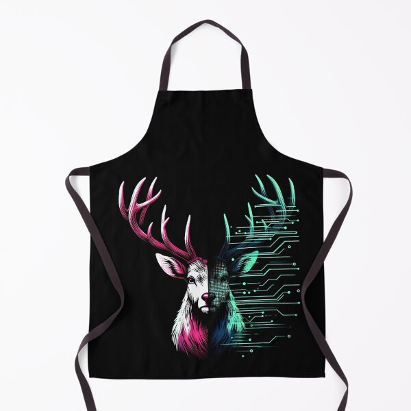 Item preview, Cyber Stag Glitch – Digital Forest Deer – Neon Biopunk Art designed and sold by Phetuvov.
