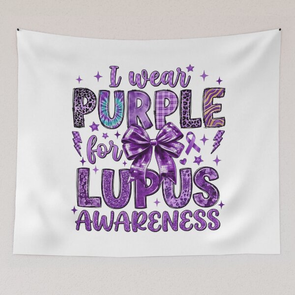 Item preview, I Wear Purple For Lupus Awareness Chronic Illness Support Quote Ribbon Strength Hope  designed and sold by BoldThreadLab.